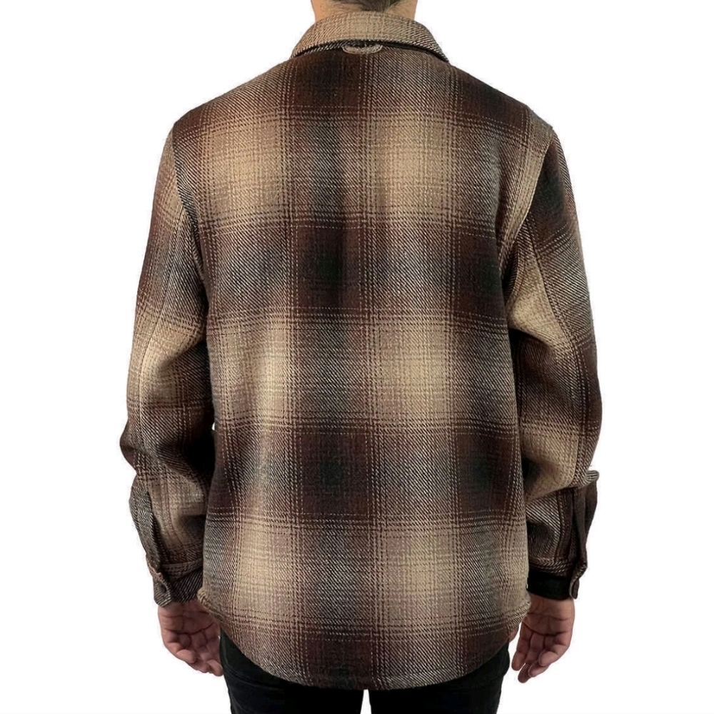 Jachs Men's Tan and Brown Plaid Shirt Jacket - Picture 4 of 13